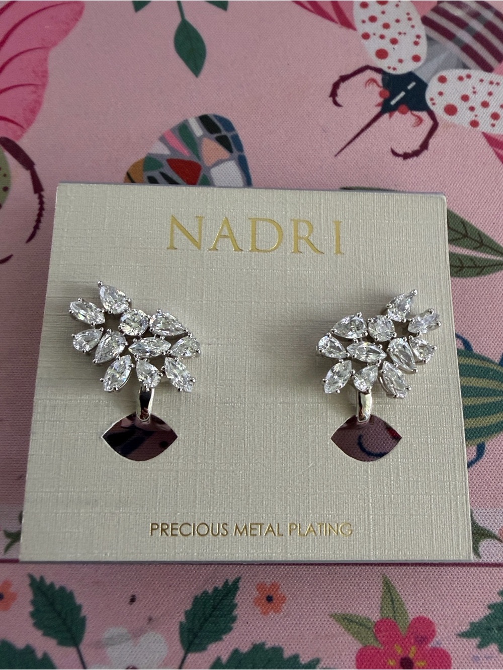 Nadri Crystal Floral Cluster Earrings (for Pierced ears)
